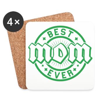 Best Forever Emblem with Hearts - Coasters (set of 4) - white - Front