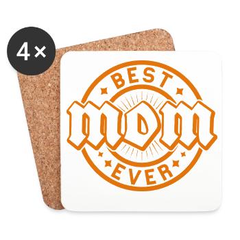 Best Ever Orange Retro Badge - Coasters (set of 4) - white - Front