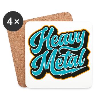 Heavy Metal Retro Script - Coasters (set of 4) - white - Front