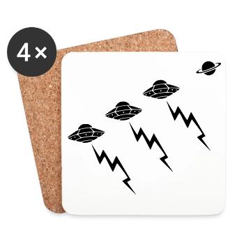 UFO Flotte Invasion Blitz Angriff - Untersetzer (4er-Set) - Weiß - Vorne