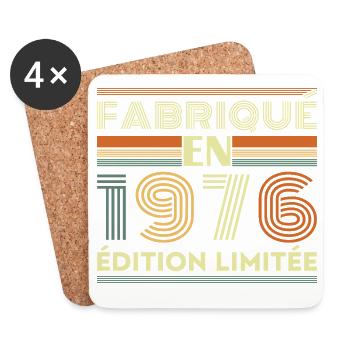 1976 Vintage Retro Geburtstagsgeschenk - Untersetzer (4er-Set) - Weiß - Vorne
