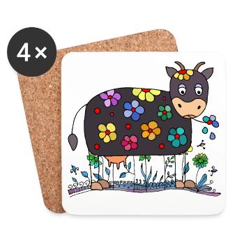 Cow - Coasters (set of 4) - white - Front