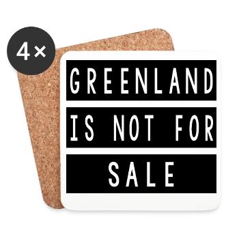 Greenland Is Not For Sale T-shirt - Dessous de verre (lot de 4) - blanc - Devant