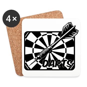 Fléchettes, fléchettes, fléchettes - Dessous de verre (lot de 4) - blanc - Devant