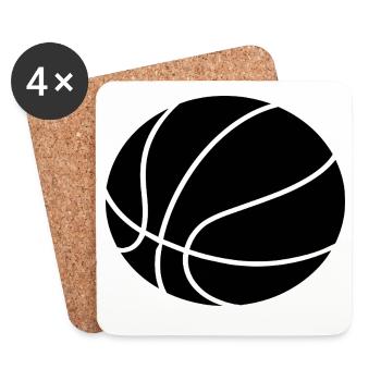 Conception minimale des ballons de basket - Dessous de verre (lot de 4) - blanc - Devant