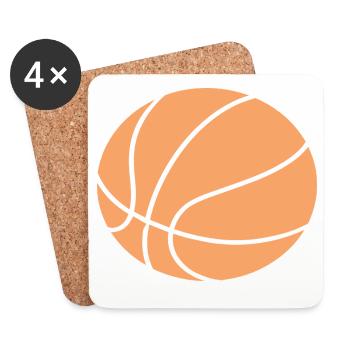 Conception minimale des ballons de basket - Dessous de verre (lot de 4) - blanc - Devant