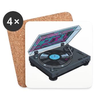 Platines modernes Disques vinyles Vinyl Music Z - Dessous de verre (lot de 4) - blanc - Devant
