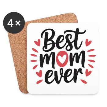 Die beste Mutter aller Zeiten - Untersetzer (4er-Set) - Weiß - Vorne