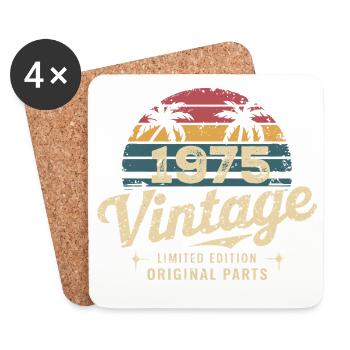 Großartig seit 1975 1975 Geburtstagsgeschenk - Untersetzer (4er-Set) - Weiß - Vorne