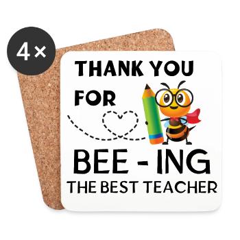 Thank You for Beeing the Best Teacher  - Untersetzer (4er-Set) - Weiß - Vorne