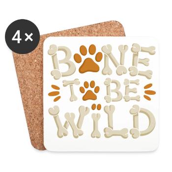 Bone To Be Wild Drôle de chien pour - Dessous de verre (lot de 4) - blanc - Devant