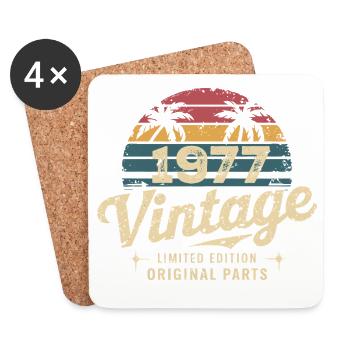 Awesome Since 1977 1977 Birthday Gift - Coasters (set of 4) - white - Front