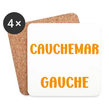 J'ai fais un Cauchemar j'étais de Gauche - Dessous de verre (lot de 4) - blanc - Devant