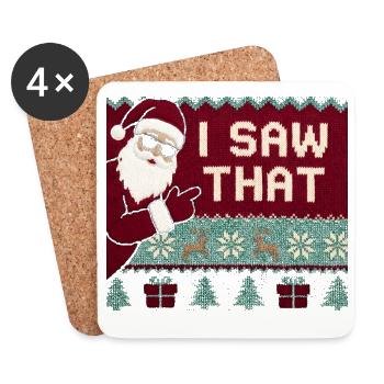 Ich habe diesen lustigen Weihnachtsmann im hässlic - Untersetzer (4er-Set) - Weiß - Vorne