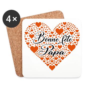 Bonne fête papa - Dessous de verre (lot de 4) - blanc - Devant