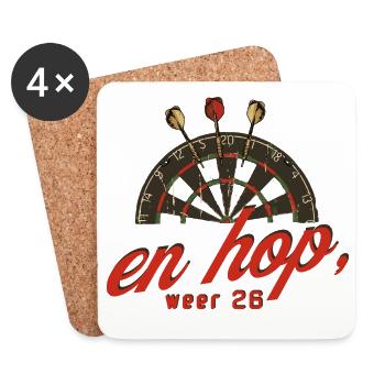 leuke Darts Shirt Hoodie, en hop, weer 26 - Coasters (set of 4) - white - Front