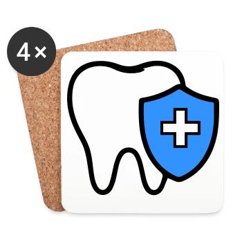 Icône de la dent dentiste - Dessous de verre (lot de 4) - blanc - Devant