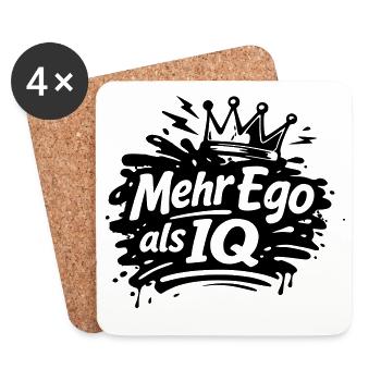 Plus d’ego que de QI - Dessous de verre (lot de 4) - blanc - Devant