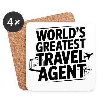 Le plus grand agent de voyages du monde - Dessous de verre (lot de 4) - blanc - Devant