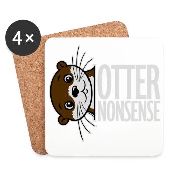 N’importe quoi de loutre, jeu de mots drôle, expression d’amour de la loutre - Dessous de verre (lot de 4) - blanc - Devant