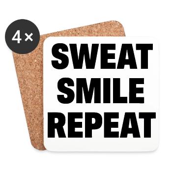 Sourire en sueur, répéter - Dessous de verre (lot de 4) - blanc - Devant