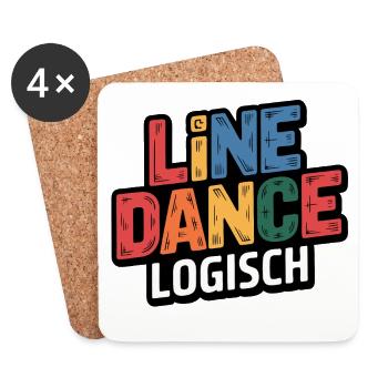 LineDance Logisch Farbig - Untersetzer (4er-Set) - Weiß - Vorne