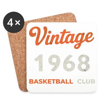 Vintage 1968 – Basketball Club Retro Birth Year - Coasters (set of 4) - white - Front