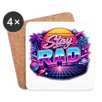 Restez RAD Neon Rétro - Dessous de verre (lot de 4) - blanc - Devant