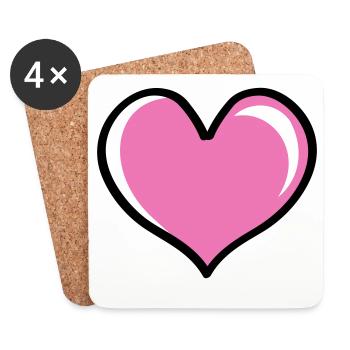 Heart Love - Coasters (set of 4) - white - Front