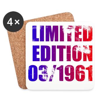 65. Geburtstag Limited Edition 03/1961 - Untersetzer (4er-Set) - Weiß - Vorne