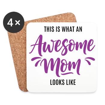 So Sieht Eine Tolle Mutter Aus Mama Geschenk - Untersetzer (4er-Set) - Weiß - Vorne