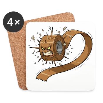 Angry Duct Tape - Coasters (set of 4) - white - Front