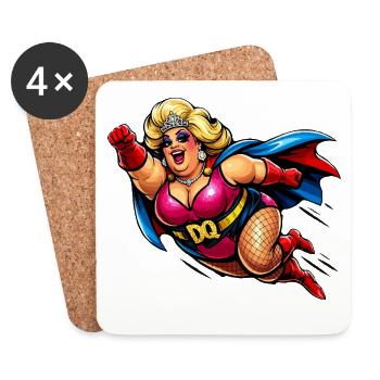 Superheldin Retro Glam Poppig - Untersetzer (4er-Set) - Weiß - Vorne