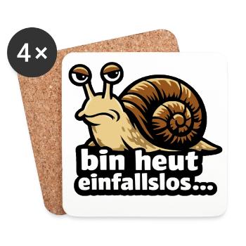 Gelangweilte Schnecke: Bin heut einfallslos - Untersetzer (4er-Set) - Weiß - Vorne