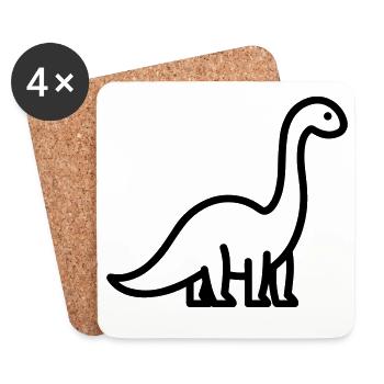 Brontosaure - Dessous de verre (lot de 4) - blanc - Devant