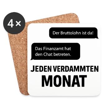 Tax office enters the chat - Coasters (set of 4) - white - Front