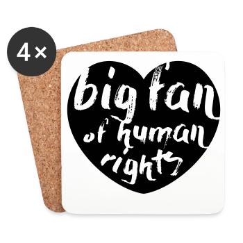 Big Fan of Human Rights - Coasters (set of 4) - white - Front