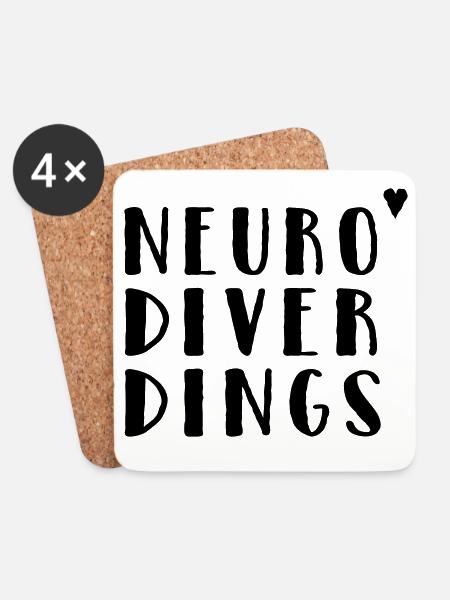 Neurodiverdings - Untersetzer (4er-Set) - Weiß