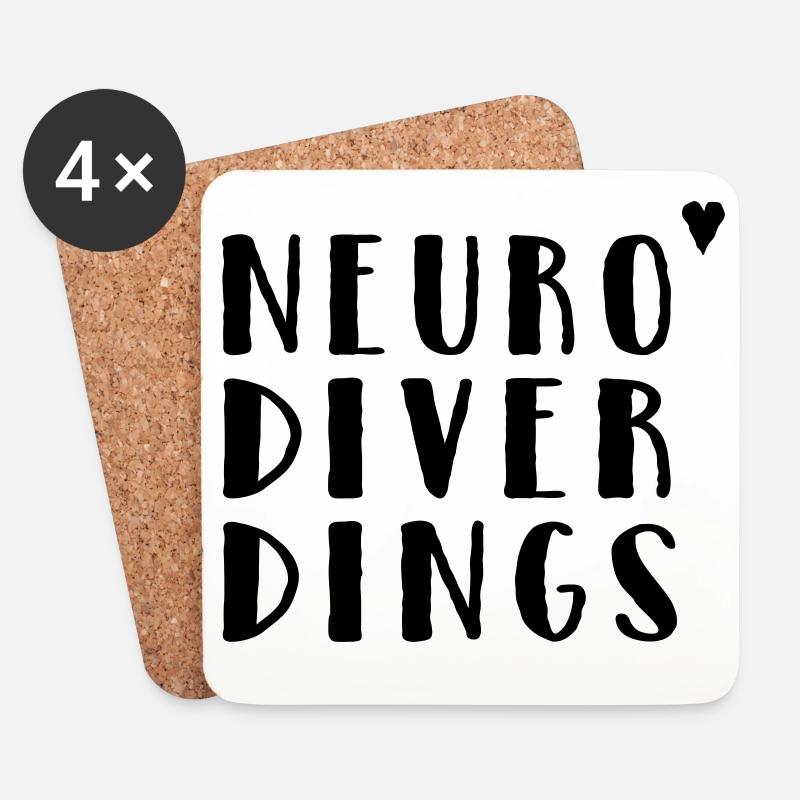Neurodiverdings - Untersetzer (4er-Set) - Weiß