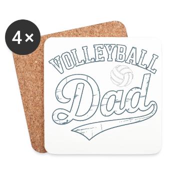 Dad Volleyball T-Shirt Gift Idea - Coasters (set of 4) - white - Front
