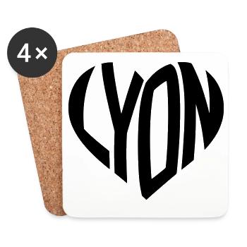 Cœur de Lyon - Dessous de verre (lot de 4) - blanc - Devant