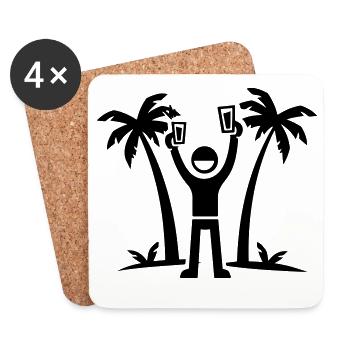 Vacances à la fête : boire sur l’île - Dessous de verre (lot de 4) - blanc - Devant