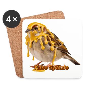  Käse Spätzle Spatz Lustiger Schwaben Spruch Für - Untersetzer (4er-Set) - Weiß - Vorne