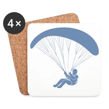 Minimalistische Fallschirmspringen Paragliding  - Untersetzer (4er-Set) - Weiß - Vorne