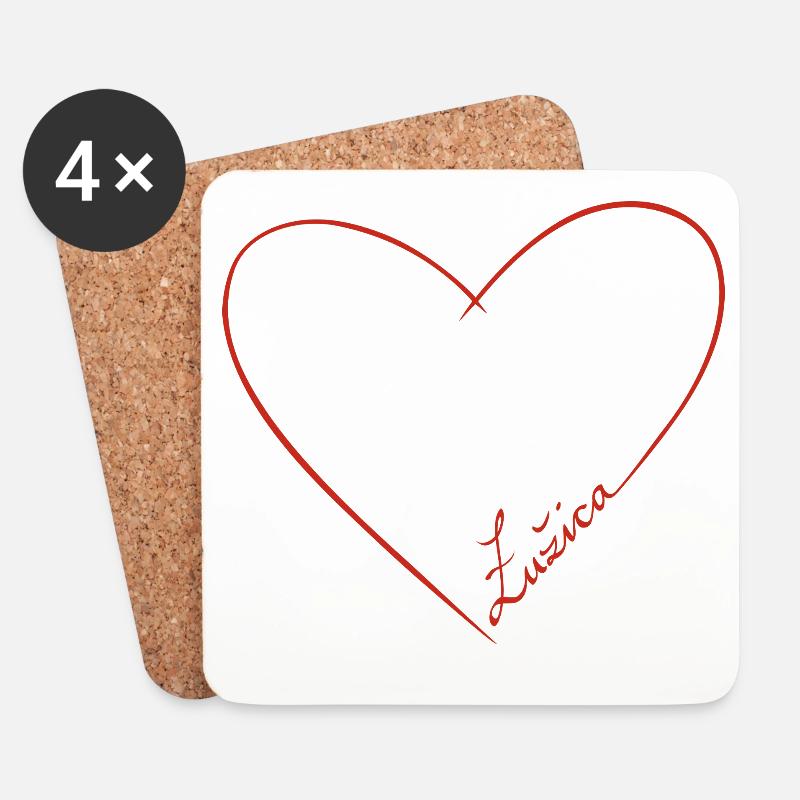 ŁUŽICA ♡ - Dessous de verre (lot de 4) - blanc