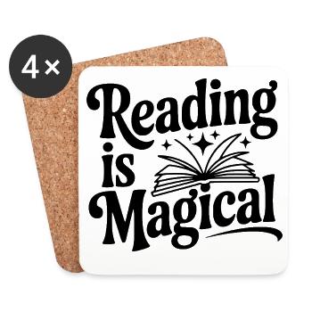 Reading is Magical - Coasters (set of 4) - white - Front