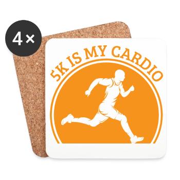Courir un 5 km est mon cadeau de coureur cardio marathonien - Dessous de verre (lot de 4) - blanc - Devant