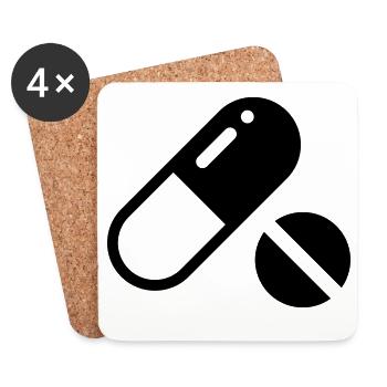 Pills Pillen Tabletten - Untersetzer (4er-Set) - Weiß - Vorne