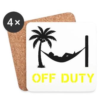 Hängematte Off Duty Spruch - Untersetzer (4er-Set) - Weiß - Vorne