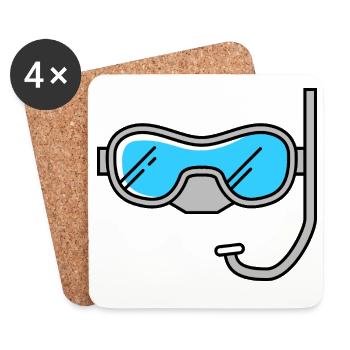 Diving goggles - Coasters (set of 4) - white - Front
